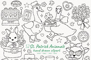 St. Patrick Animals Outline Bundle, a Seasonal Illustration by TitaLivingArt (Thumbnail 1 of 9)