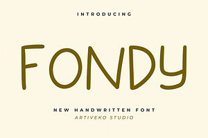 Fondy Handwritten Typeface, a Handwritten Font by Artiveko