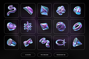 Holographic metallic 3D shapes, an Object Graphic by Fox's Monday (Thumbnail 8 of 10)