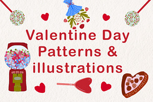 Valentines patterns & illustrations
