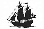 Vintage Sailing Ship Vector Pack, an Illustration by Creativeshirt (Thumbnail 3 of 9)