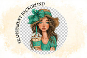 Whimsical Summer Coffee Girl Clipart, an Illustration by SVGArt (Thumbnail 6 of 9)