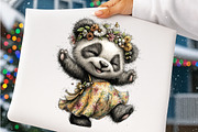 Whimsical summer panda clipart, an Illustration by SinaCreation (Thumbnail 6 of 7)