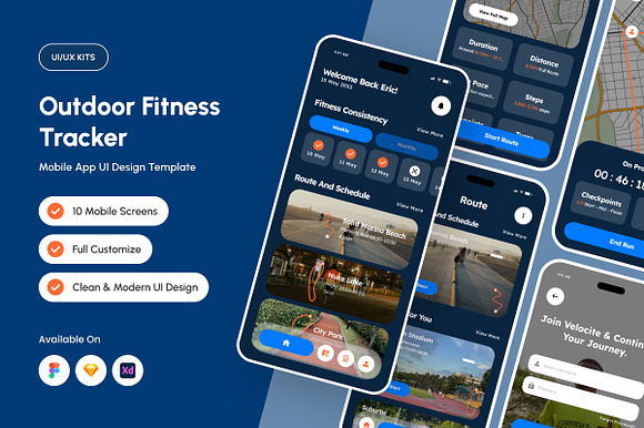 Velocite - Fitness Tracker UI Kit preview 6