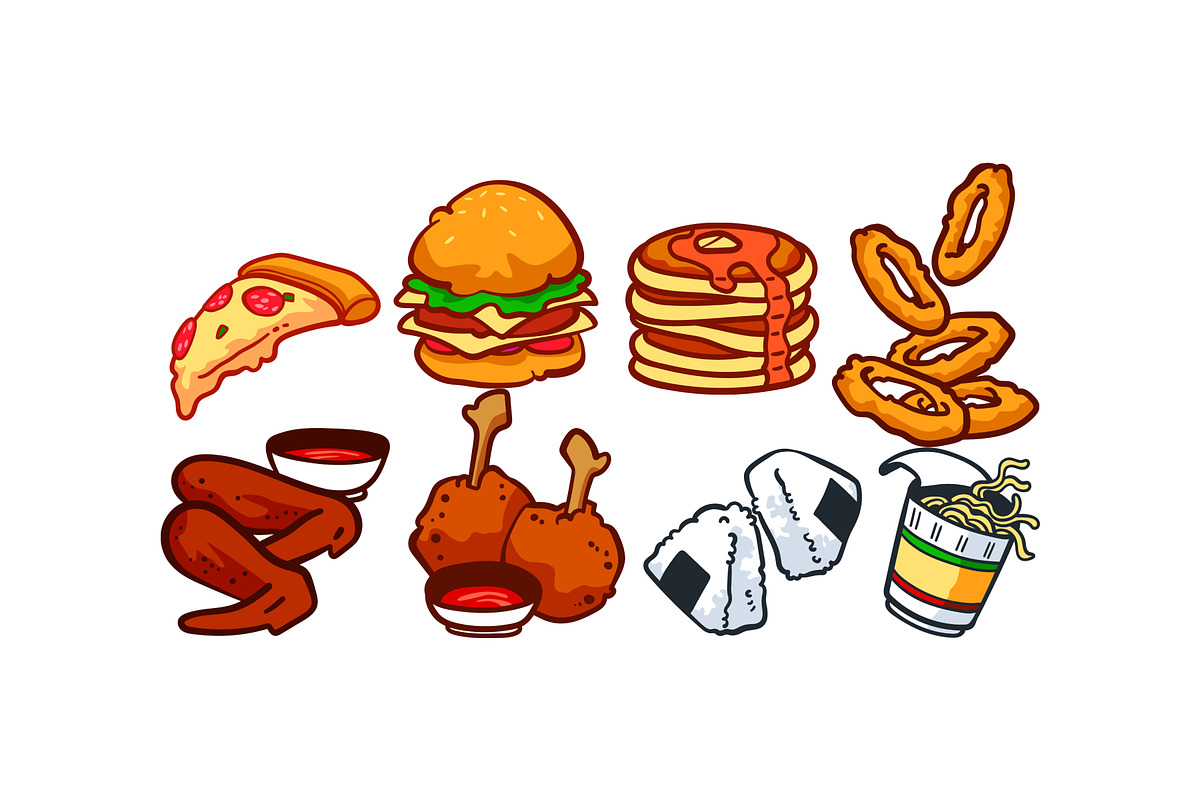 Fast Food Doodle Illustration, a Food Illustration by SLAB! Design (Photo 2 of 3)