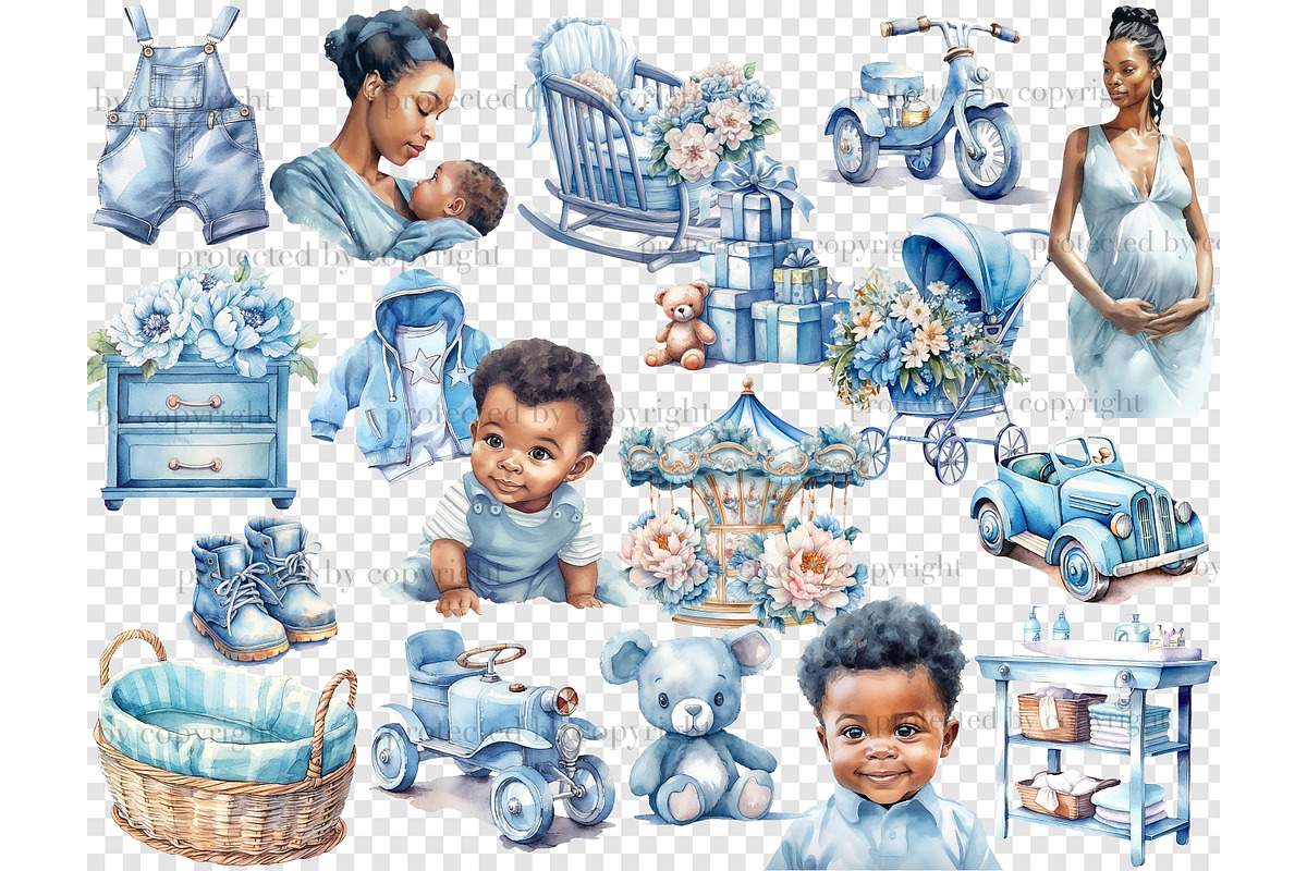 Baby Boy Clipart PNG | Baby Shower, a Person Illustration by GlamArtZhanna (Photo 4 of 5)