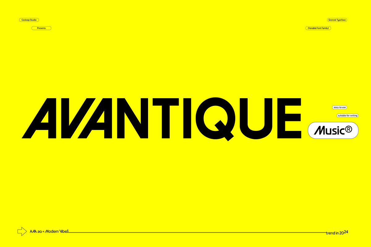 Avantique Geometric Variable 7 Fonts, a Sans Serif Font by Casloop Studio (Photo 1 of 9)