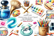 Watercolor Artist Clipart, a Seasonal Illustration by CreationArt (Thumbnail 1 of 7)