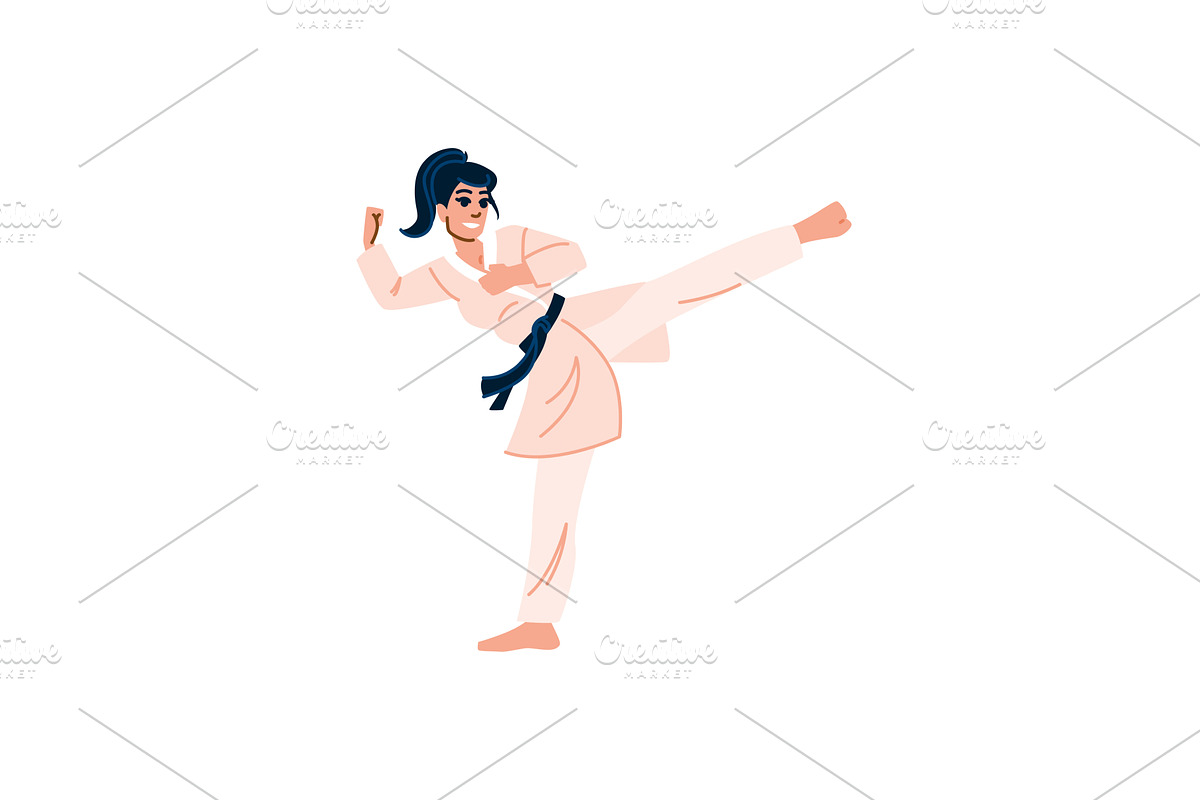 Young female karate athlete, a Sport Illustration by pikepicture