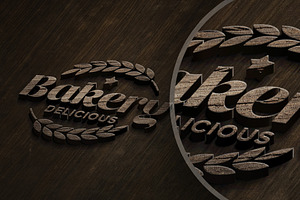 Wooden logo Mock-up