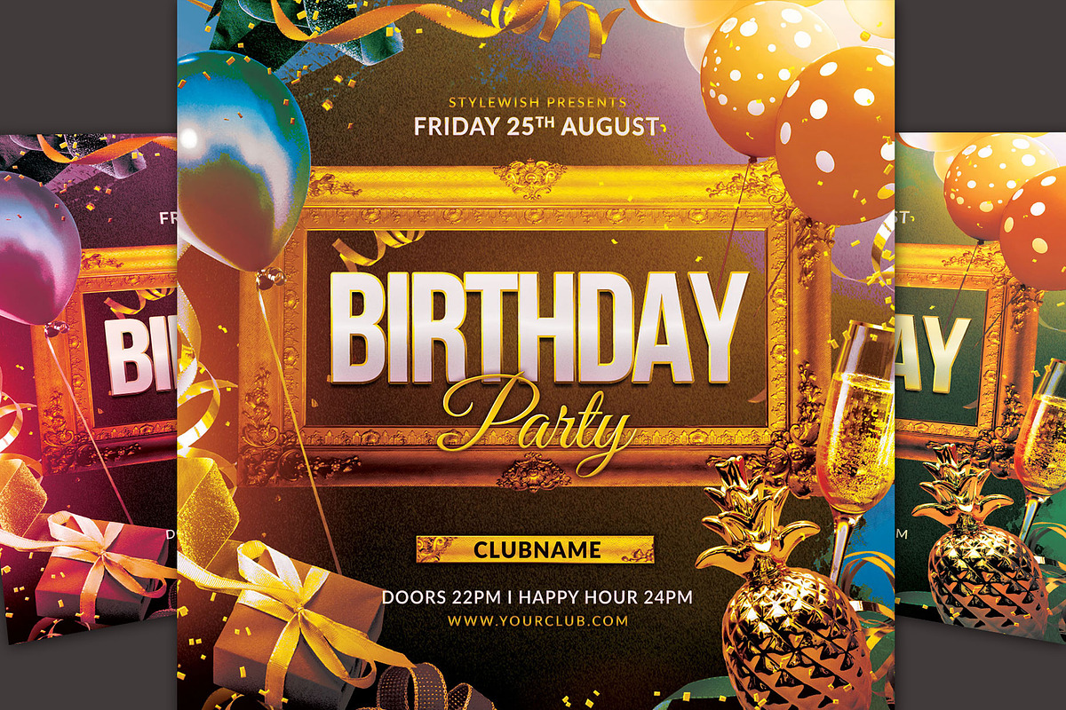 Birthday Party Flyer, a Flyer Template by styleWish