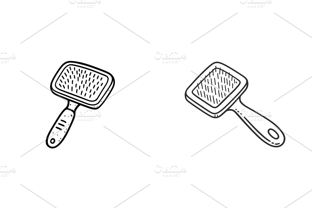 Various styles of hairbrushes, an Illustration by ZinetroN