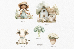 Baby Farm Animals Clipart PNG