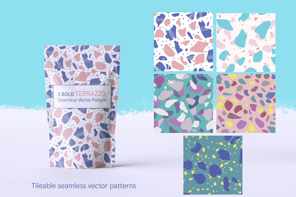 5 Bold Terrazzo Patterns, a Pattern Graphic by Agnes Somogyi PATTERNS (Photo 2 of 5)