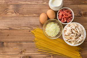 Pasta ingredients stock photo containing pasta and egg