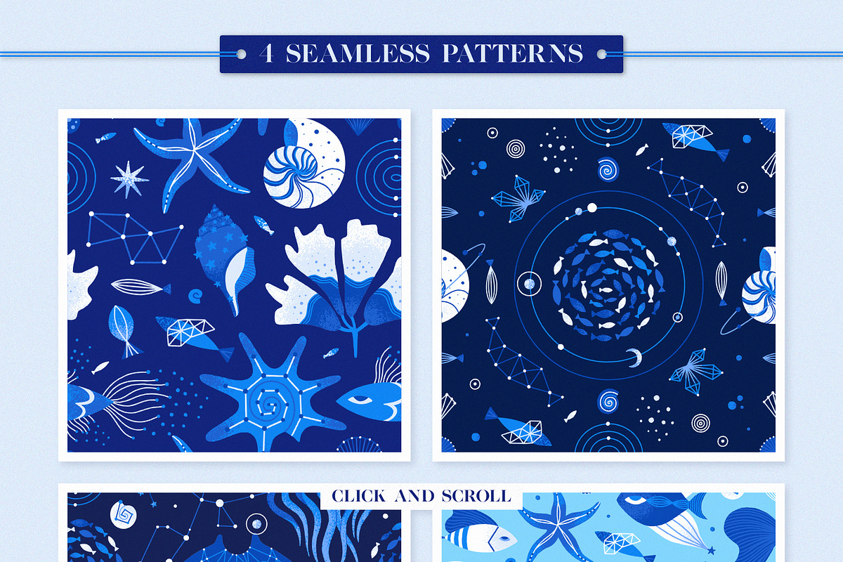 Cosmic Sea - Vector Collection, an Animal Illustration by Leila Divine (Photo 8 of 9)