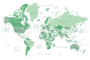 Detailed World Map 60x40 max - jpeg, an Illustration by Plums Pixel Love (Thumbnail 1 of 12)