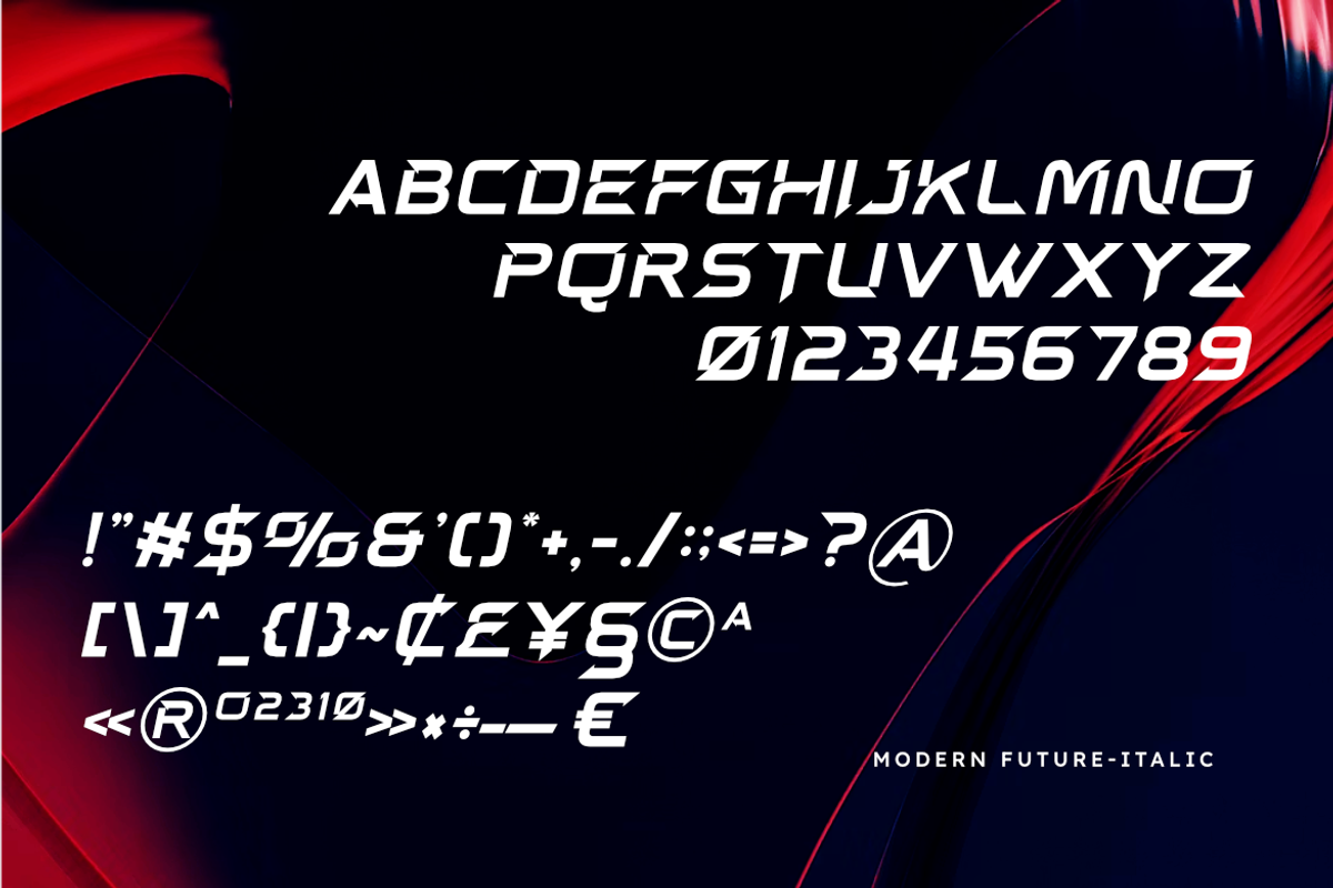 Modern Future | Modern Futuristic, a Sans Serif Font by Masyafi Studio (Photo 5 of 8)