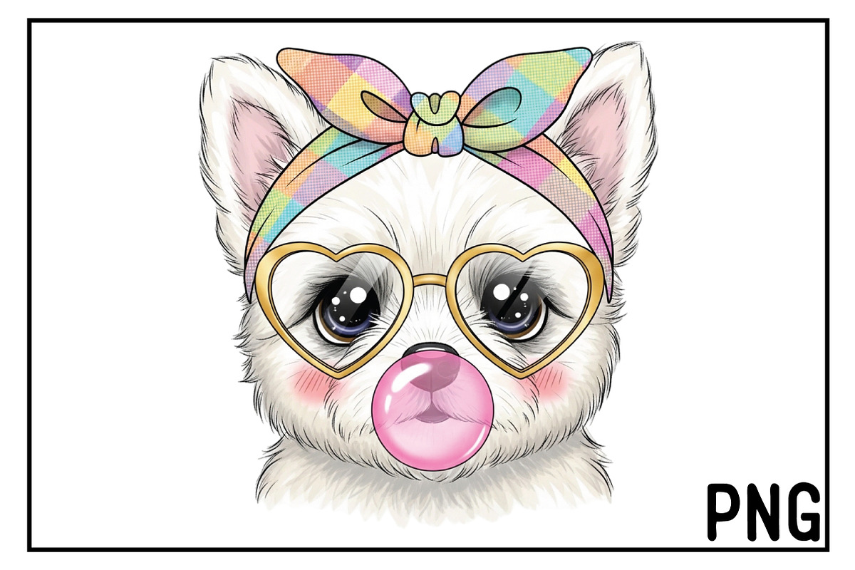 Spring Dog Sublimation Png, an Illustration by Black Bird Studio (Photo 1 of 3)