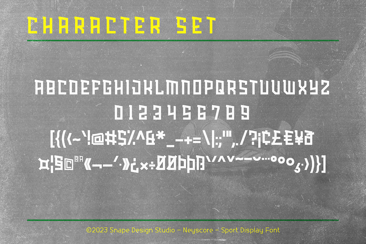 Neyscore - Sport Font, a Sans Serif Font by Snape Design Studio (Photo 2 of 5)