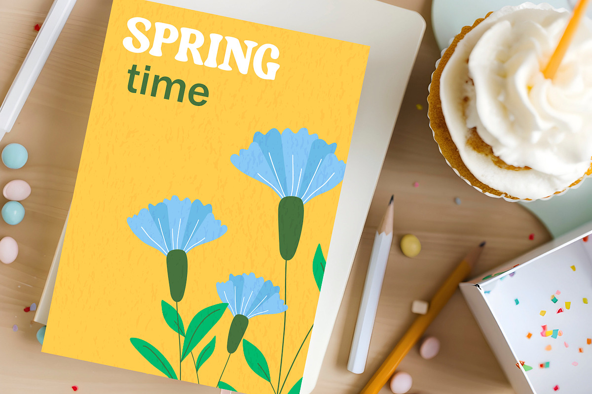 Set of spring cards with flowers, a Card Template by Tati_Kli (Photo 4 of 5)