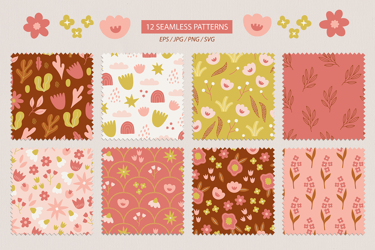 Retro Florals - Nature Collection, a Seasonal Illustration by miumiu (Photo 3 of 15)