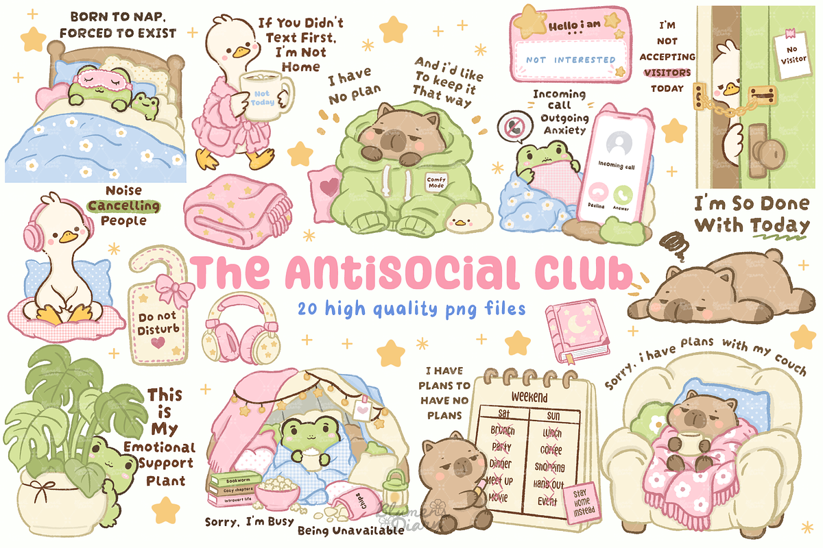 Antisocial Introvert Animal Clipart, an Animal Illustration by Blumensdiary (Photo 1 of 6)