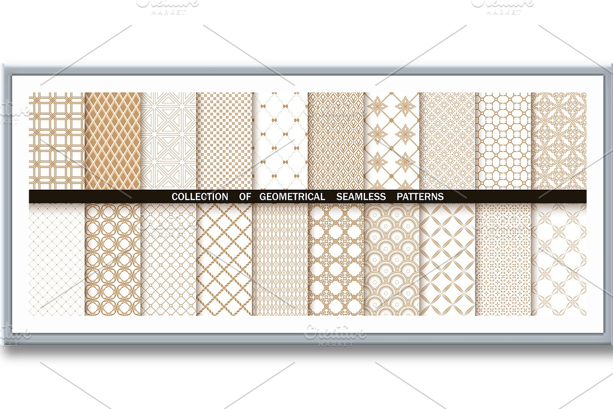 Geometric set of seamless patterns, a Pattern Graphic by RODINA (Photo 2 of 3)