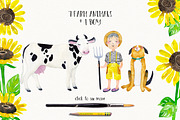 FARM ANIMALS watercolor set PART 2, an Animal Illustration by Natali Smolova (Thumbnail 2 of 7)
