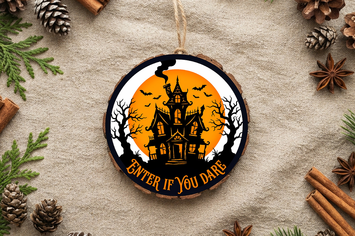 Enter If You Dare Haunted House SVG, a Seasonal Illustration by CrexoraLab (Photo 2 of 3)
