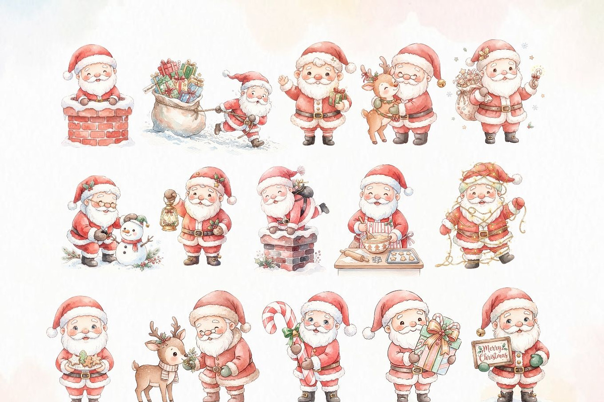 Cute Christmas PNG Clipart, a Decorative Illustration by Arslan (Photo 2 of 9)