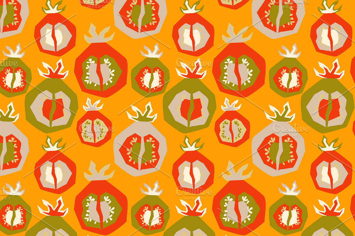 Tomatos and carrots patterns., a Pattern Graphic by Little A (Aigul) (Photo 2 of 2)
