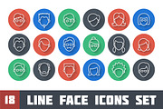Line Face Icon Set, an Outline Icon by Alex Serada (Thumbnail 1 of 5)