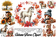 Watercolor Autumn Horse Clipart, an Illustration by DreamPrint404 (Thumbnail 1 of 6)