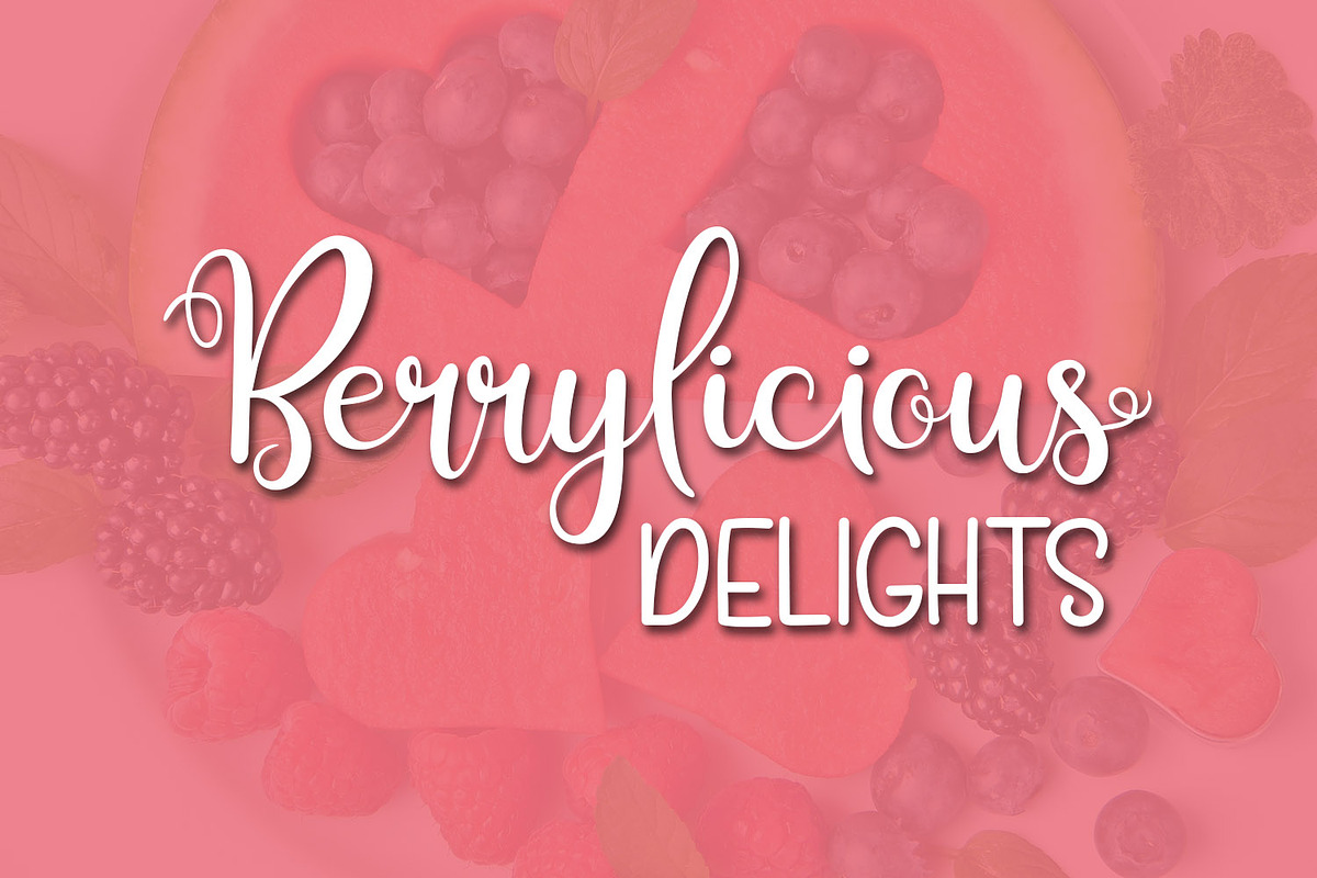 Berry Smoothies, a Script Font by Kristy Hatswell (Photo 9 of 9)