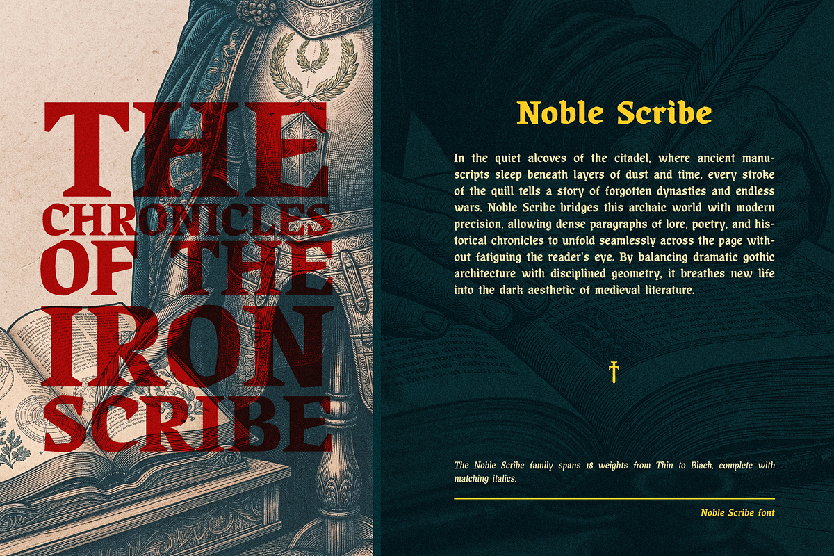 Noble Scribe – Editorial BlackLetter, a Blackletter Font by ALV_TypeFoundry (Photo 3 of 18)