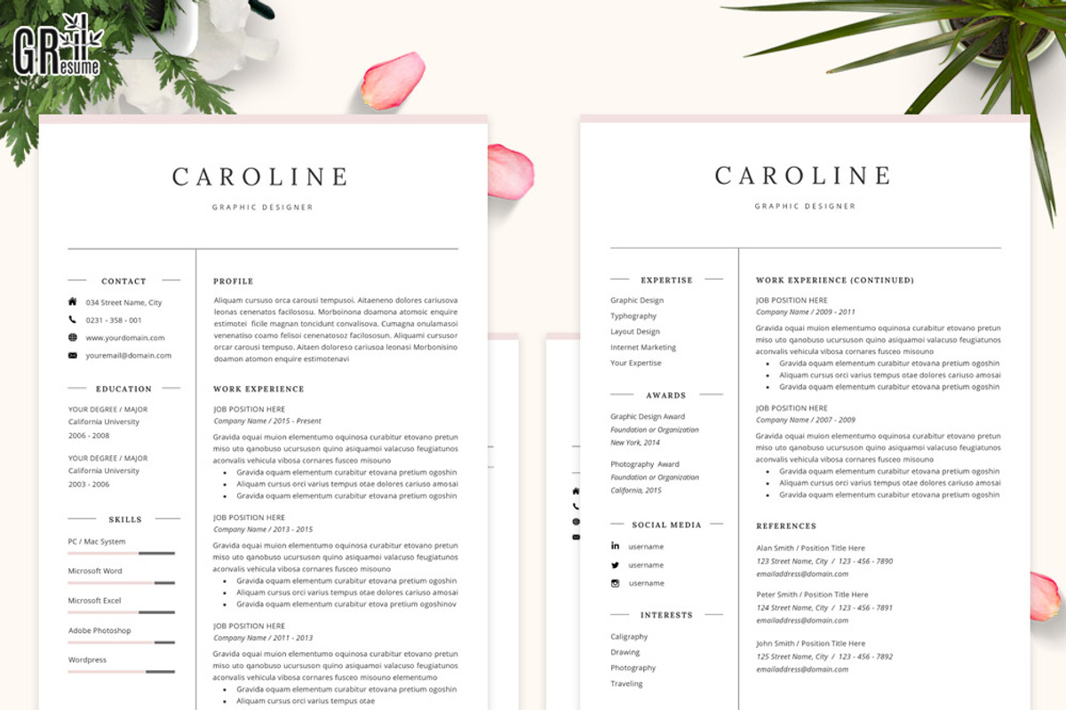 Professional Resume/CV Template, a Resume Template by GResume (Photo 3 of 9)