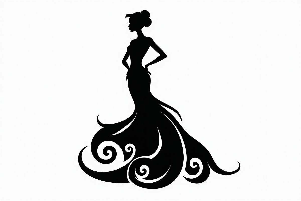 Stylish Gown Silhouette Set, an Illustration by yasushie (Photo 20 of 21)