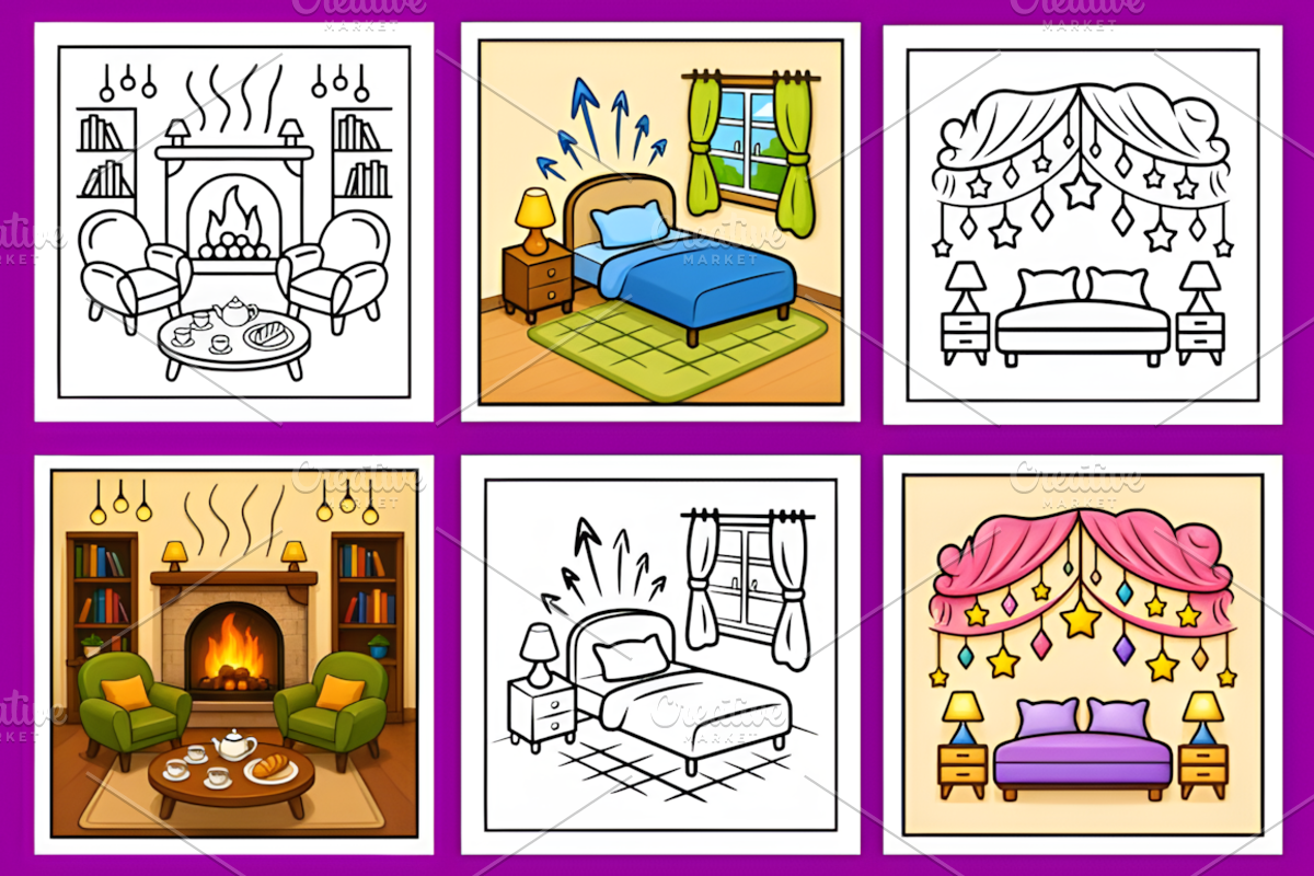 Hygge Place Bold and Easy Coloring, a Decorative Illustration by Coco Bloom (Photo 2 of 3)