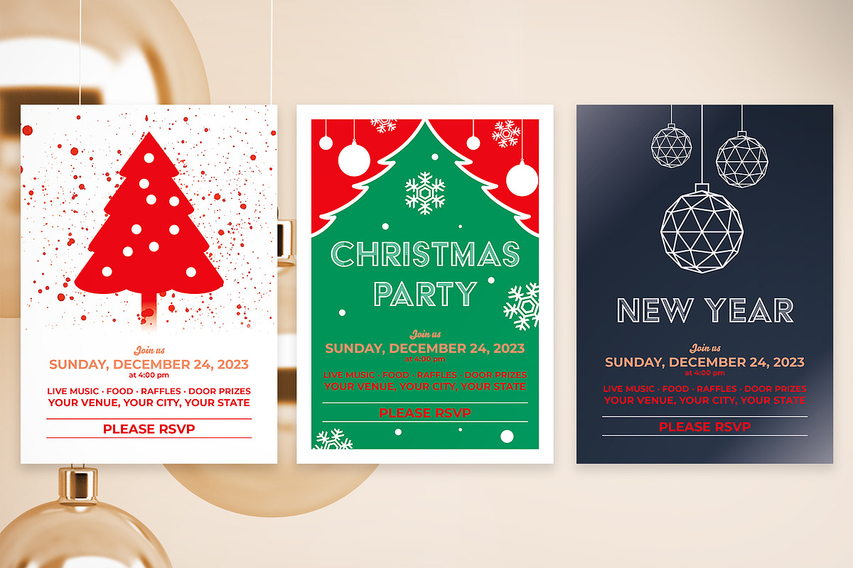 Christmas Event Invitation Set, an Invitation Template by McLittle Stock (Photo 1 of 4)