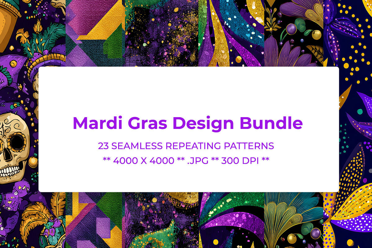 Mardi Gras Designs, a Pattern Graphic by karenfoleyphoto (Photo 1 of 6)