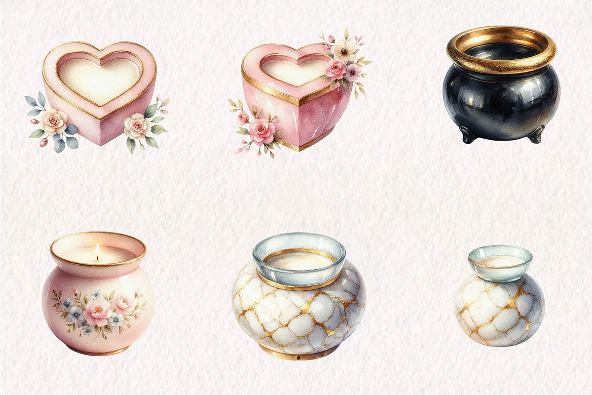 Wax Warmer and Candle Clipart, a Seasonal Illustration by CreationArt (Photo 2 of 7)