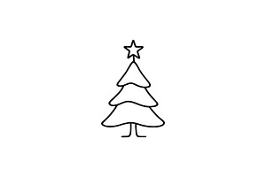 Spiral Star Line Christmas Tree, a Branding & Logo Template by Vectorium Studio