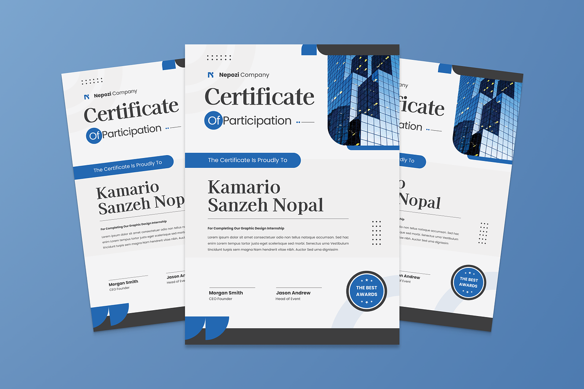 Modern Internship Certificate, a Stationery Template by MMPixelCraft (Photo 3 of 5)