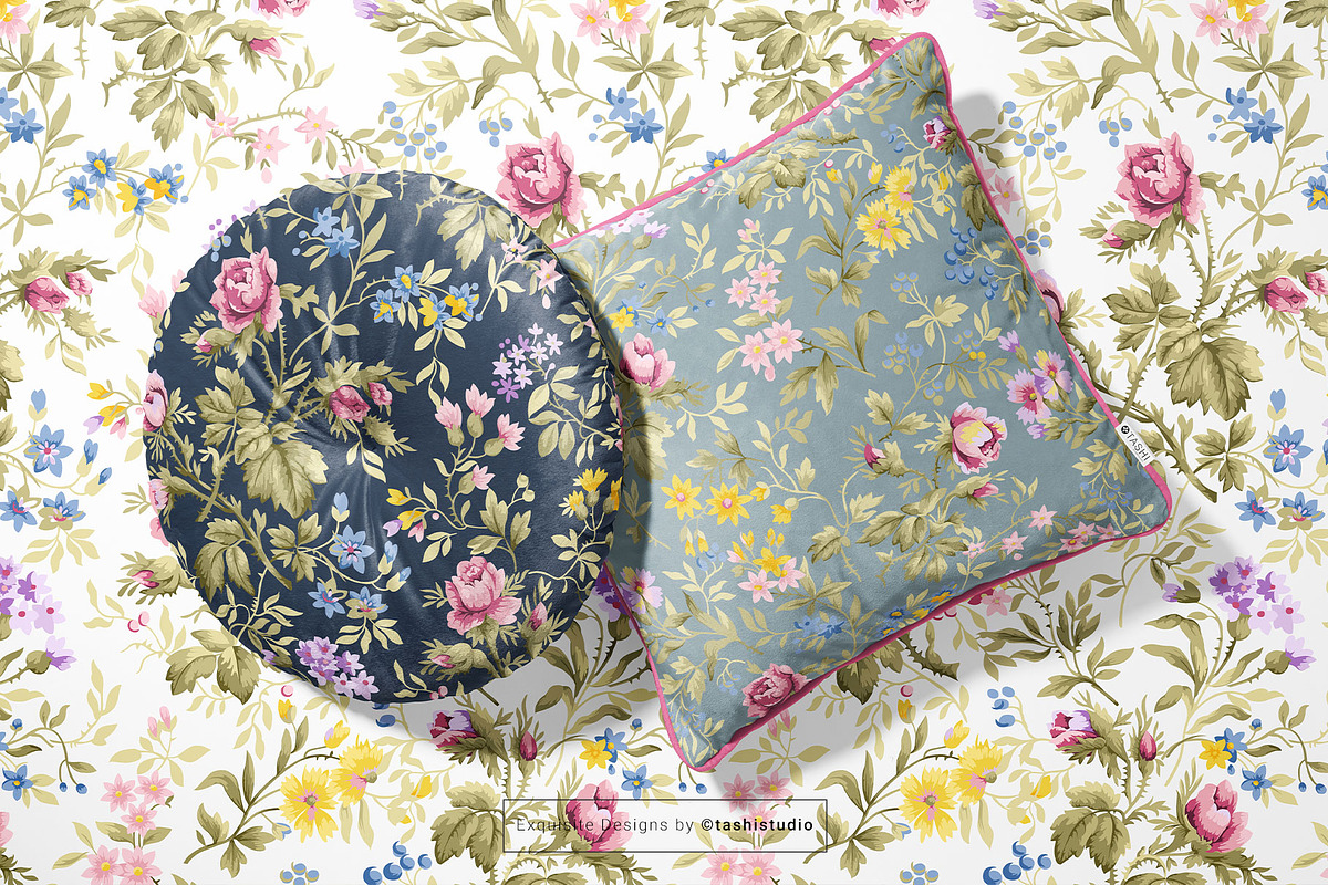 Celia Vintage Floral Seamless Prints, a Pattern Graphic by Pink Linen (Photo 9 of 13)