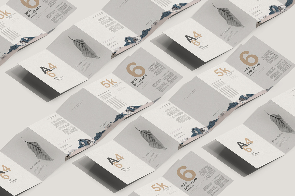 A4 Size Six Fold Brochure Mockup, a Print Template by pmvch (Photo 17 of 20)