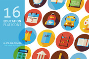 Education School Vector Flat Icons, an Icon by Anna_leni (Thumbnail 1 of 7)