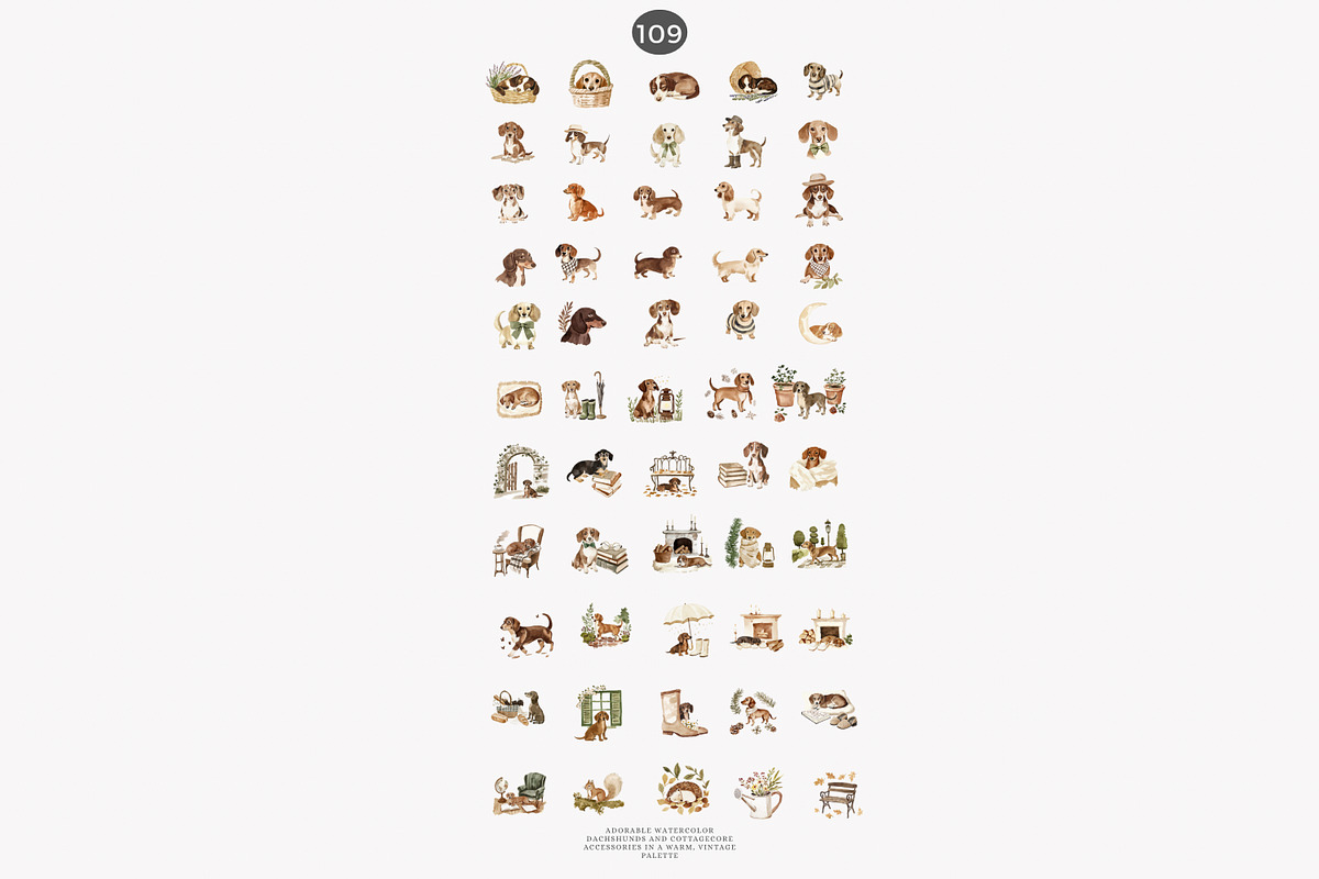 dachshund clipart cozy dog png, a Decorative Illustration by Patishop Art (Photo 9 of 10)