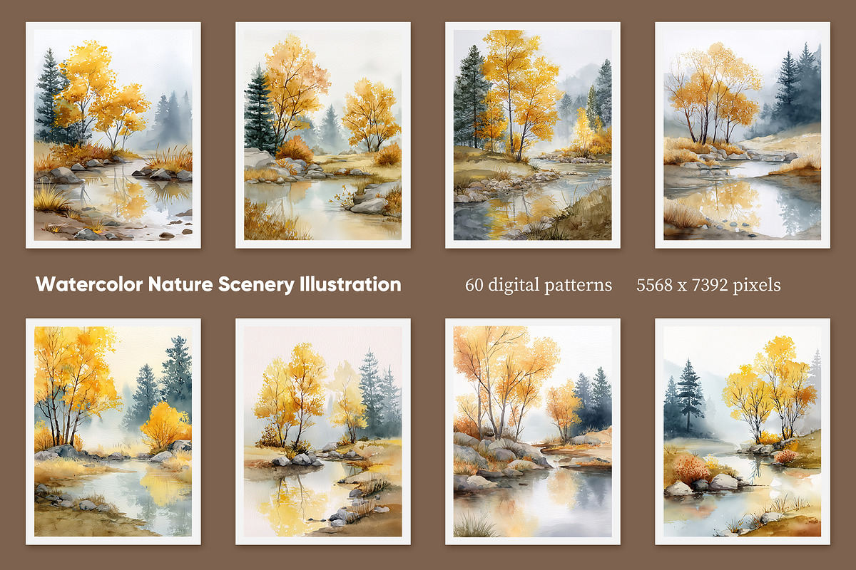 Watercolor Nature Illustration, a Decorative Illustration by Housui Patterns (Photo 4 of 9)