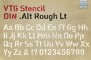 Vtg Stencil DIN - Alt Rough Lt